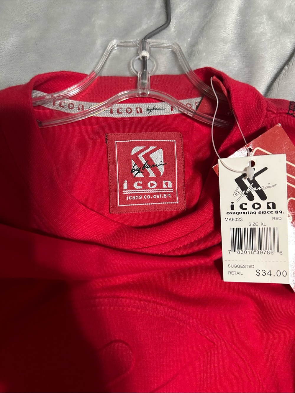 Vintage Karl Kani Icon Y2K Long Sleeve Shirt XL Red NWT Hip Hop Streetwear